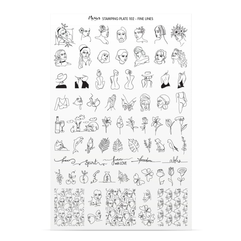 Moyra Stamping Plate 102 Fine Lines