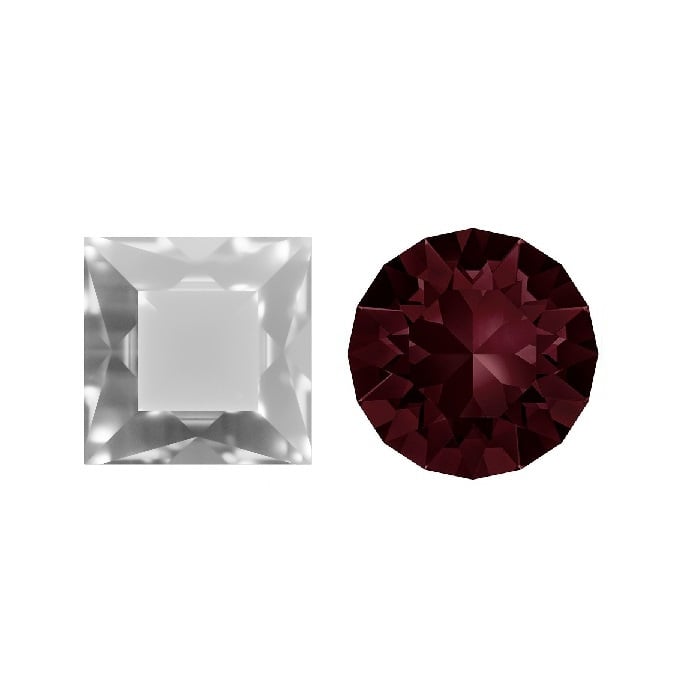 Aurora Kristals Aurora Square A4400 Burgundy 4mm