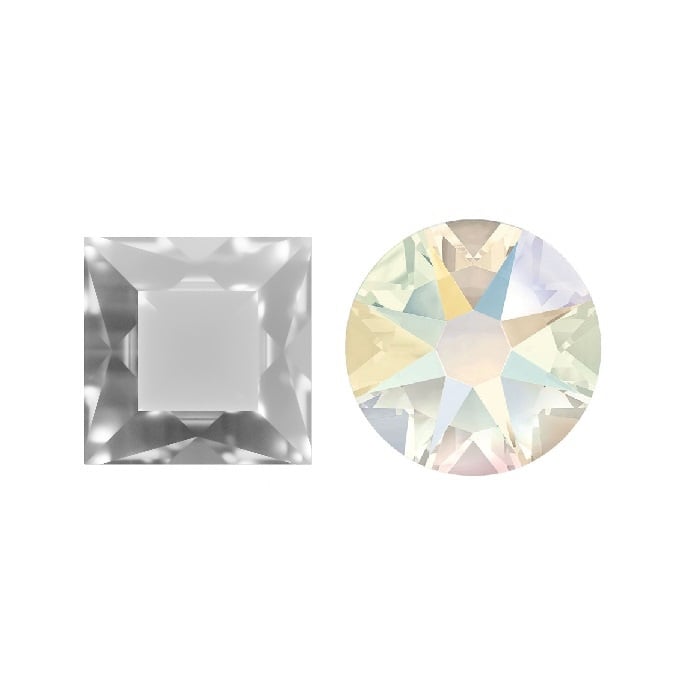Aurora Kristals Aurora Square A4400 Crystal Shimmer Unfoiled 4mm