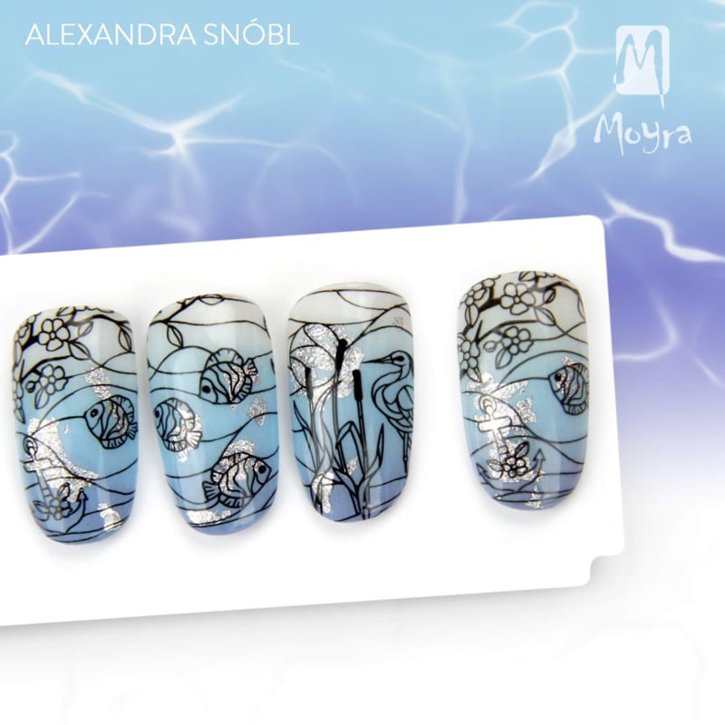 Moyra Stamping Plate 122 Stained Glass 2