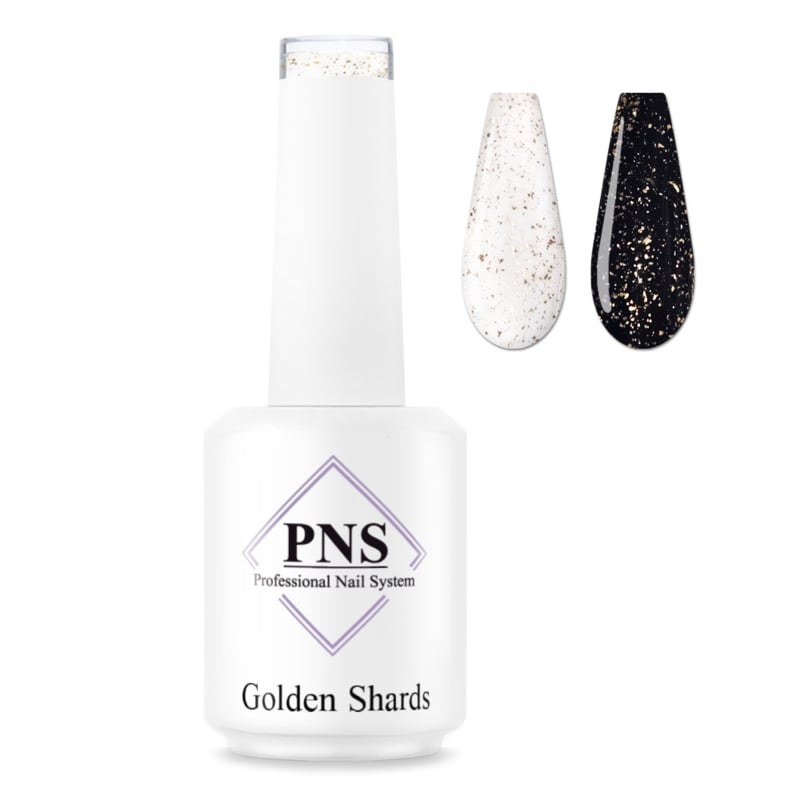 PNS No Wipe Topcoat: Golden Shards 15ml