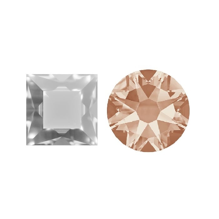 Aurora Crystals Aurora Square A4400 Light Peach 4mm