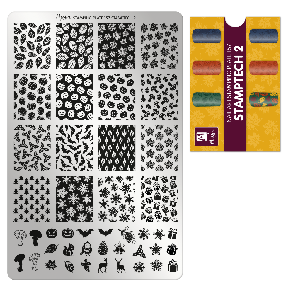 Moyra Stamping Plate 156 Basic + Free Try-on Plate Sheet