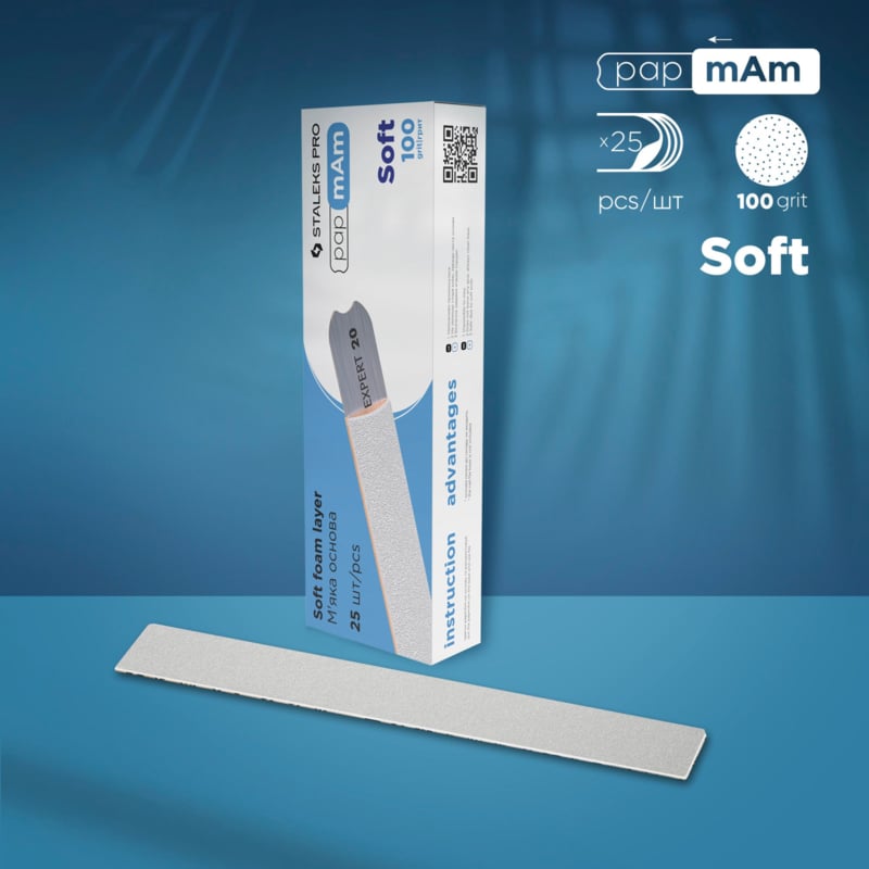 Staleks Disposable Nail Files "straight" DFCE-20-100 foam