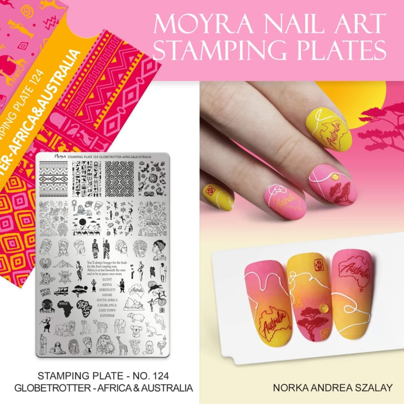 Moyra Stamping Plate 124 Globetrotter-Africa&Australia