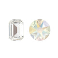 Aurora Crystals Aurora Step Cut Octagon A4610 Crystal Shimmer Unfoiled 6x4mm