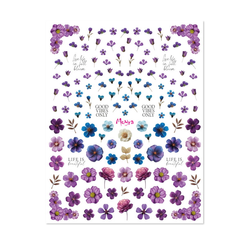 Moyra Water Decal No. 17 Dried flowers Purple
