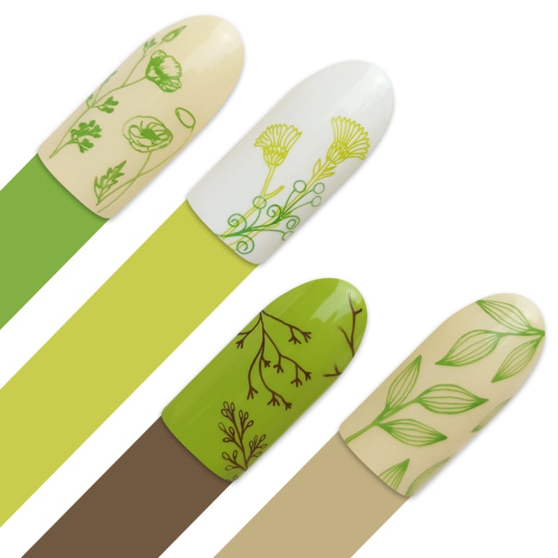 Moyra Stamping Plate 97 Green Leaves 2
