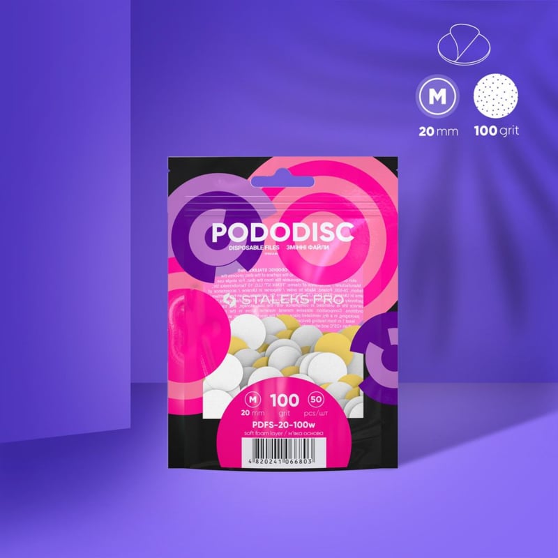Staleks Refill Pads voor Pododisc 20mm PDFS-20-100 wit "foam"