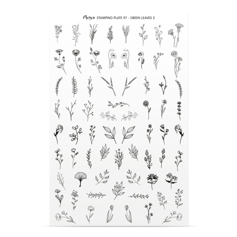 Moyra Stamping Plate 97 Green Leaves 2