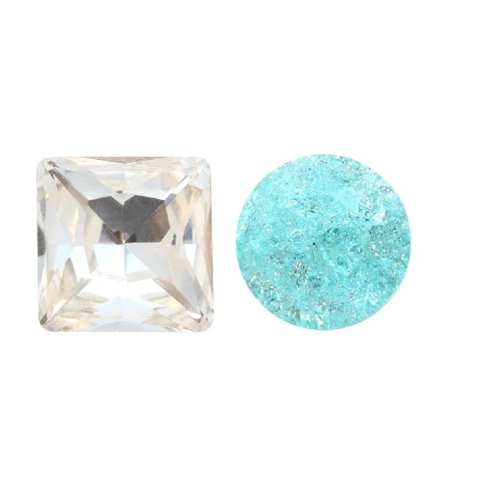 Aurora Crystals Aurora Princess Square A4447 Aquamarine Ice 6mm
